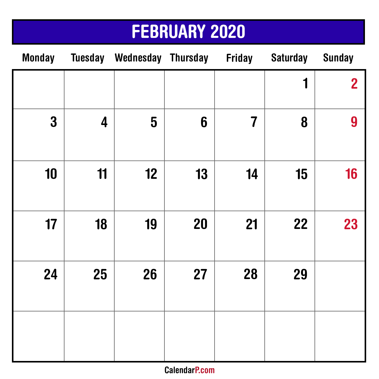 48+ 2020 Calendar Printable Pdf Monday Start Pics